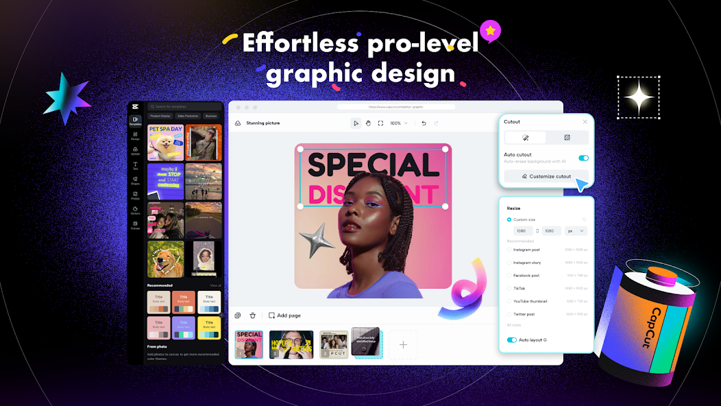 CapCut desktop editing interface and tools preview
