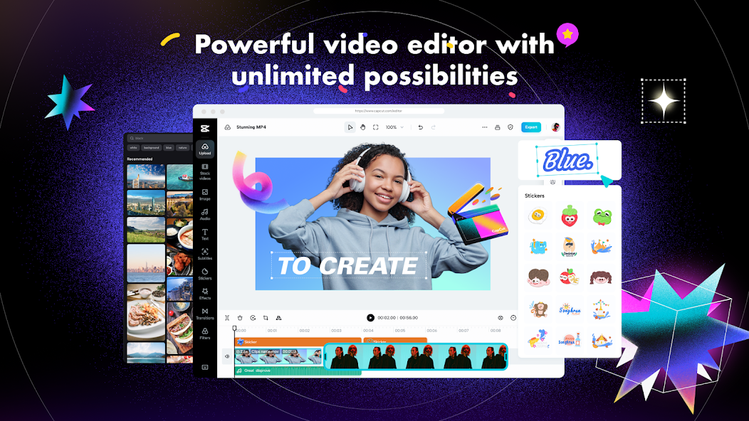 Video effects and editing interface preview